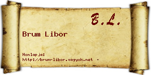 Brum Libor névjegykártya